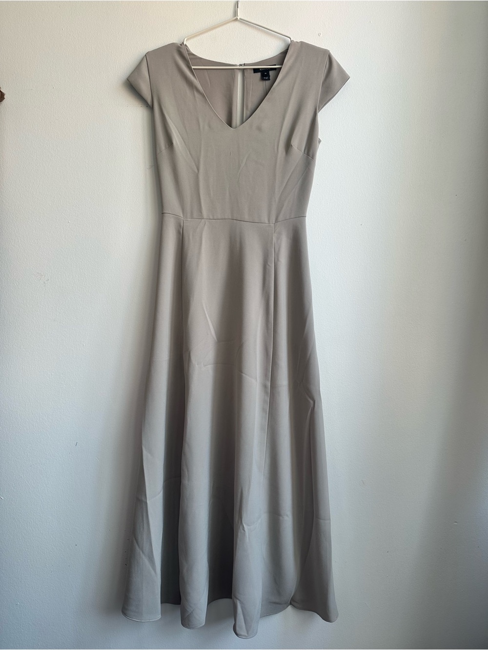 RW&CO. Taupe V-Neck Cap Sleeve Maxi Dress